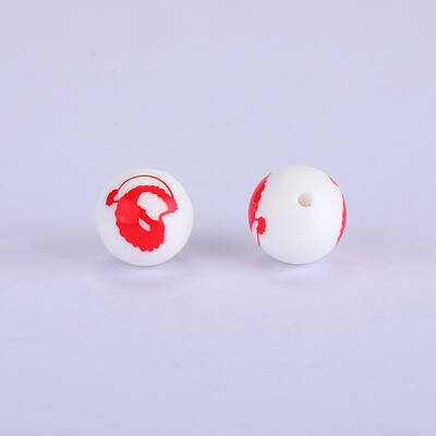 Printed Round Silicone Focal Beads