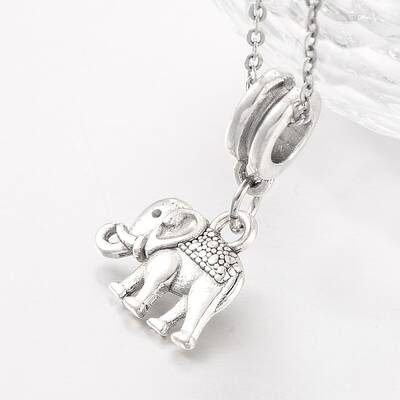 Elephant Tibetan Style Alloy European Dangle Charms