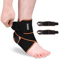 Adjustable 2 Pack Ankle Brace for Women and Men - Compression Wrap for Plantar Fasciitis, Sprain, Achilles, Tennis & Volleyba...