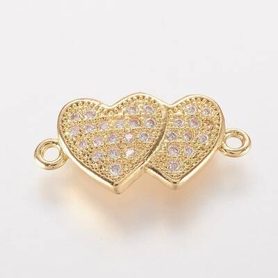 Brass Micro Pave Cubic Zirconia Links