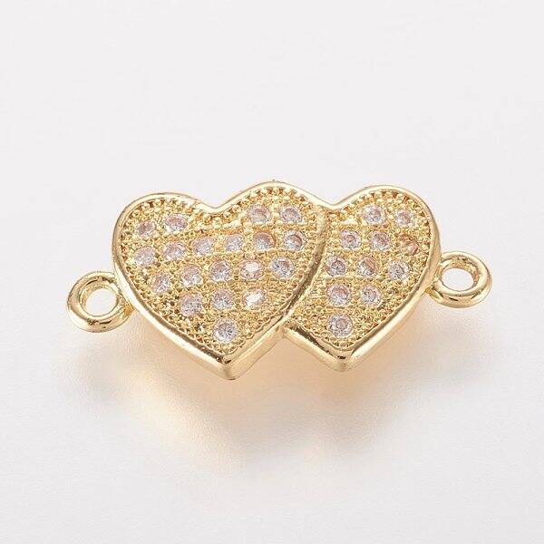 Brass Micro Pave Cubic Zirconia Links