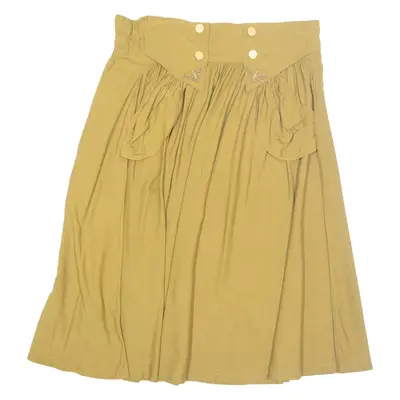 SNAG Womens A-Line Skirt Yellow Midi M