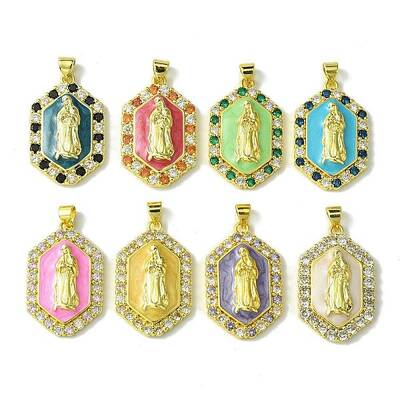 Brass Micro Pave Cubic Zirconia Pendants