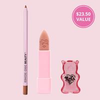 KimChi Chic Beauty Lip Treat Cosmetic Trio - Lipstick, Lip Liner, and Sharpener Makeup Bundle Lipshine Gloss Soft Lipgloss Gl...
