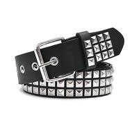 Studded Belt, Metal Punk Rock Rivet Belt with Bright Pyramid Studded for Women Men