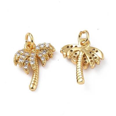 Brass Micro Pave Cubic Zirconia Charms