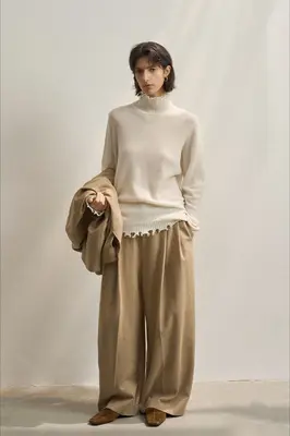 Fringed High NeckSweaters for Women Turn-Down Collar Solid Women Thicken Warm Pullovers Sweater