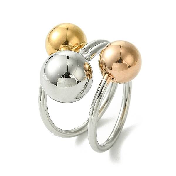 304 Stainless Steel Round Wrap Open Cuff Rings for Women Men