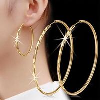 vintage hoop earring 18K Golden Plated Pair - City Wall Texture Round Earrings | Hypoallergenic, Non-Fade, Elegant & Minimali...