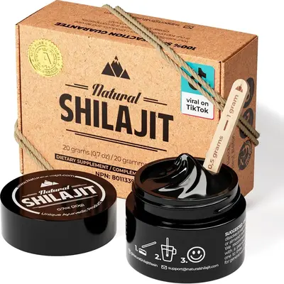 Natural Shilajit Resin - Feel More Energitic and Focused with 100% Pure Shilajit -  Contains Fulvic Acid, best for Men and Wo...