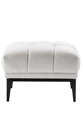 White Tufted Accent Stool | Eichholtz Aurelio