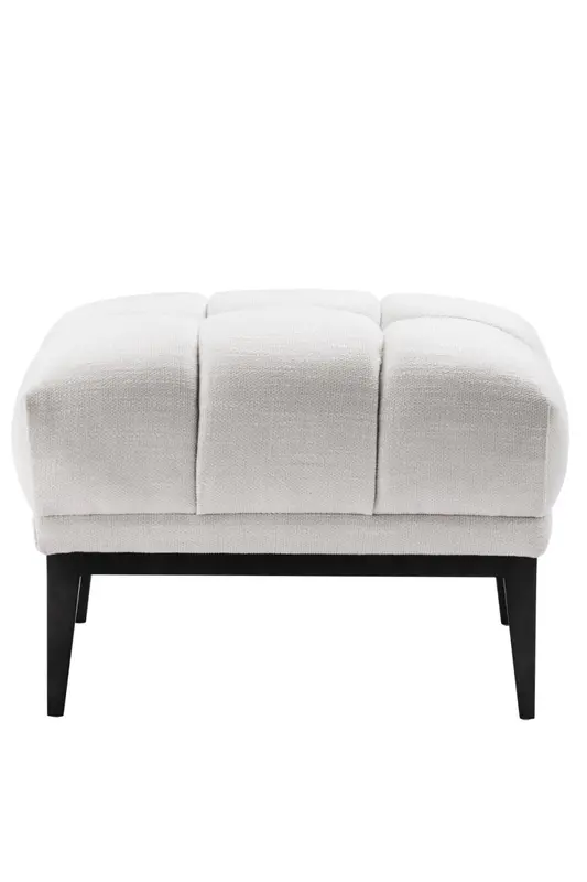 White Tufted Accent Stool | Eichholtz Aurelio