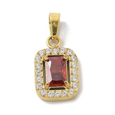Ion Plating(IP) 304 Stainless Steel Micro Pave Cubic Zirconia Pendants
