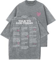 Talk To God Today Unisex Washed T-Shirt, Christian t shirts, Vintage 90s Graphic Tee, Gift Top Womenswear Cotton Mineral Colo...