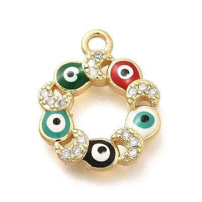 Brass Micro Pave Cubic Zirconia Pendants