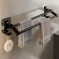 Wall Mounted Bathroom Towel Rack, 1 Count Punch Free Towel Holder, Bathroom Storage Rack, Home Organizer, Bathroom Supplies
