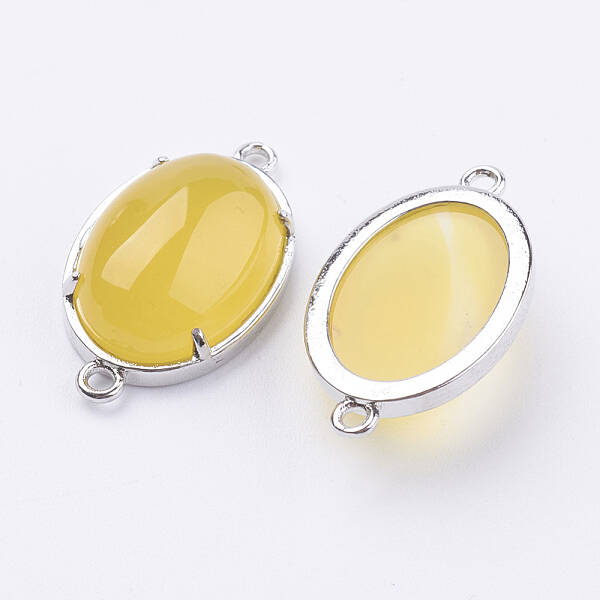 Brass Natural Agate Links connectors
