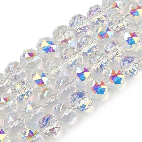 Transparent Electroplate Glass Beads Strands