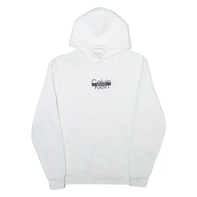 CALVIN KLEIN Mens White Hoodie S