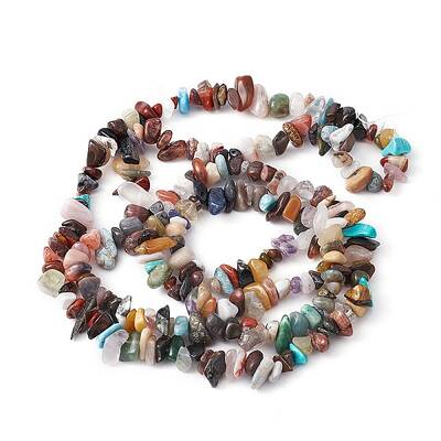 Natural & Synthetic Mixed Gemstone Beads Strands
