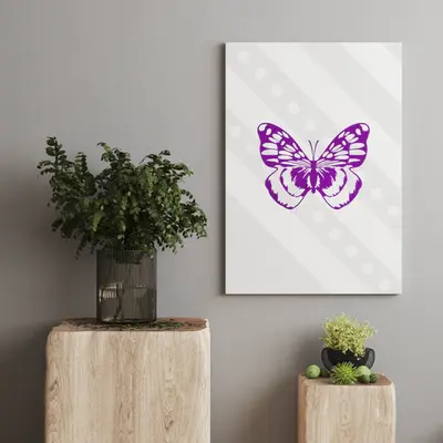 Fluttering Elegance - Purple Butterfly Canvas Art