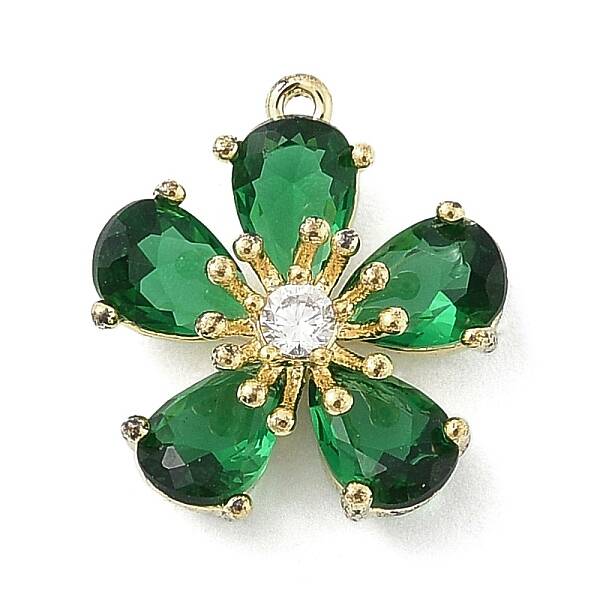 Brass Micro Pave Cubic Zirconia Pendants