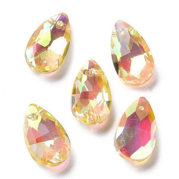 Faceted Teardrop Glass Pendants