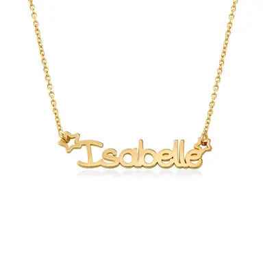 14K Gold & Personalized Classic Name Star Pendant Necklace