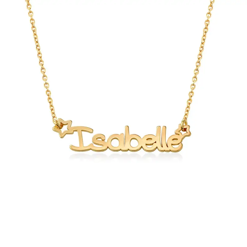 14K Gold & Personalized Classic Name Star Pendant Necklace