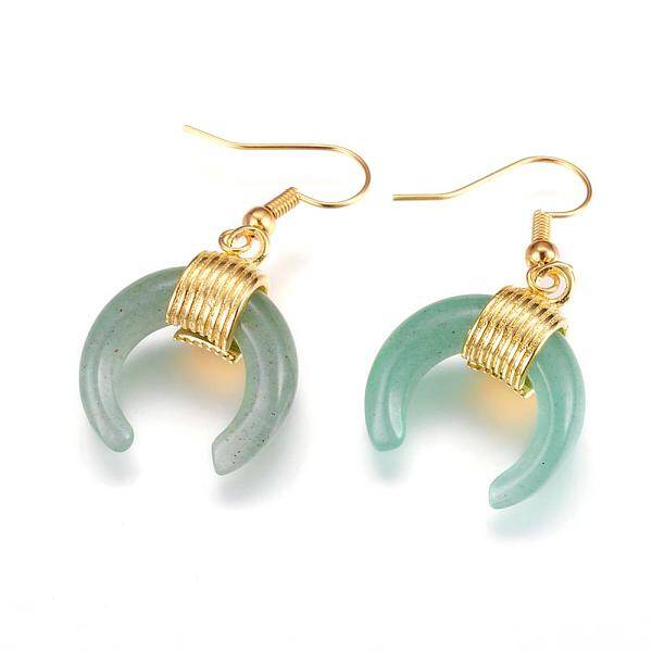 Natural Green Aventurine Dangle Earrings