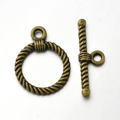 Tibetan Style Alloy Ring Toggle Clasps