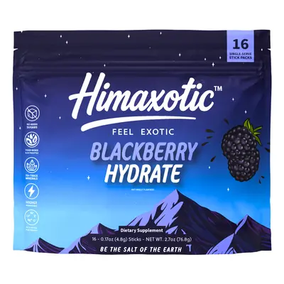 Himaxotic Blackberry Hydrate - Zero Sugar Electrolyte Powder for Brain Fog Gut Health & Clean Energy - All Natural Razzleberr...