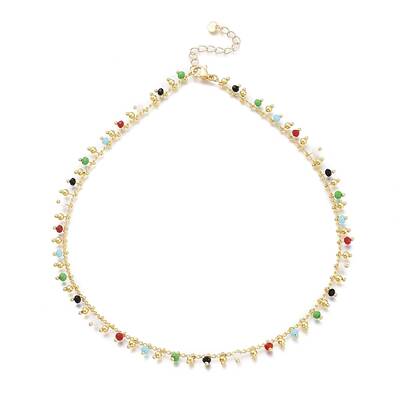 Brass Handmade Colorful Glass Beaded Necklaces