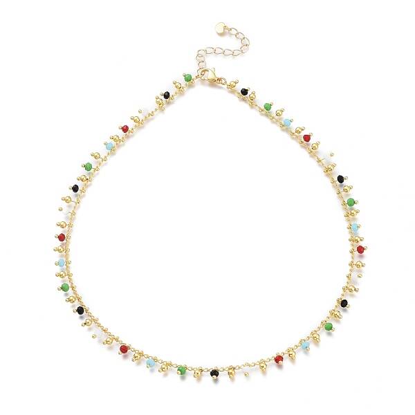 Brass Handmade Colorful Glass Beaded Necklaces