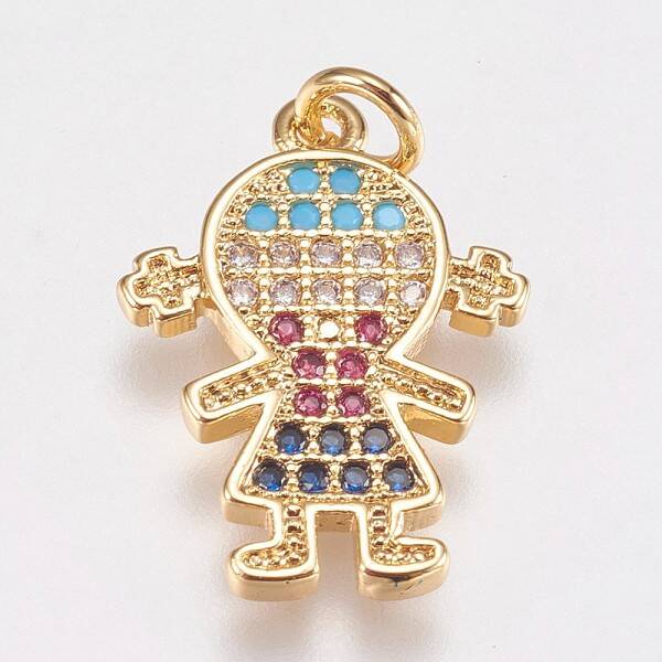 Brass Micro Pave Cubic Zirconia Pendants