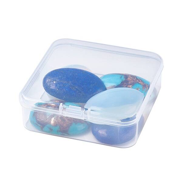 Opalite & Natural Lapis Lazuli & Dyed Synthetic Turquoise Cabochons
