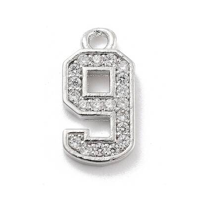Brass Micro Pave Clear Cubic Zirconia Pendants
