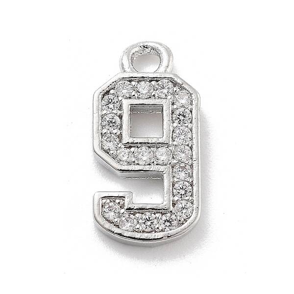 Brass Micro Pave Clear Cubic Zirconia Pendants