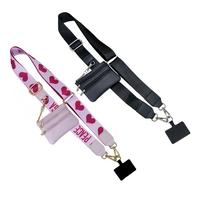 Phone Strap With Zippered Pouch, Clip And Go Strap For Phone With Wallet Crossbody, Adjustable And Detachable Cross Body Phon...