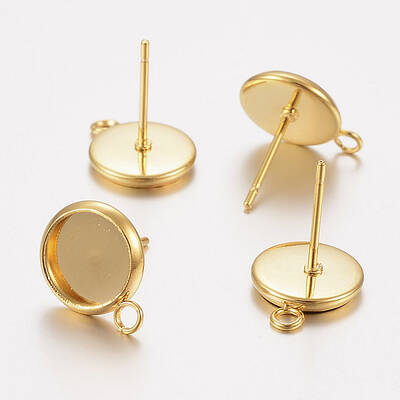 304 Stainless Steel Stud Earring Settings