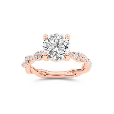 ChiraTan Round Lab Grown Diamond Engagement Ring | 18K Rose Gold 2 3/8 CT. TW.