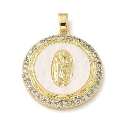 Brass Micro Pave Clear Cubic Zirconia Pendants