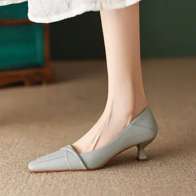 CHIKO Brookelynn Square Toe Kitten Heels Pumps Shoes