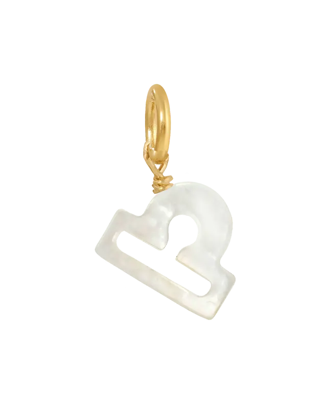 MOP Zodiac Charm | Metal Color: Gold | Sign: Libra