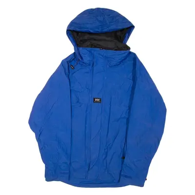HELLY HANSEN Mens Rain Jacket Blue Hooded XL