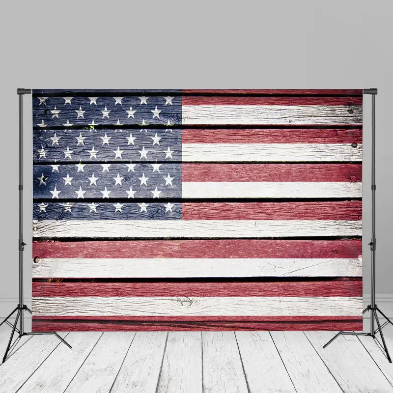 Usa Flag Wooden Independence Day Photo Booth Backdrop - Aperturee