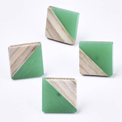 Opaque Resin & Wood Stud Earrings