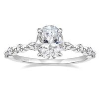 EAMTI 3 CT 925 Sterling Silver Ring Oval Cut Cubic Zirconia Engagement Solitaire Halo Promise Ring for Women
