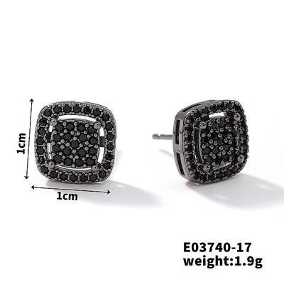 Chic Brass Cubic Zirconia Stud Earrings