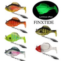 FINXTIDE 6PCS Top Water Pre-Rigged Jig Head Soft Fishing Lures with Rotating Tail,Outdoorfun Freshwater and Saltwater Hard ba...